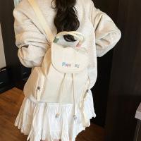 Mochila con cordón de Bordado de letras, bolso escolar de nailon de gran capacidad para estudiantes, bolso de viaje de Color sólido, bolso de hombro para adolescente - details 8