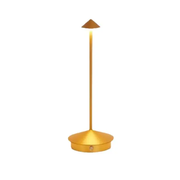 Lámpara de mesa recargable, creativa, LED táctil, dorada - 1