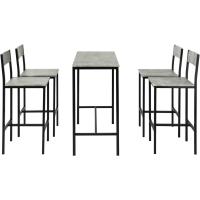 OGT14-N Conjunto Mesa Alta de Bar y 4 Taburetes con Respaldos Estilo Industrial,ES (Madera) - details 11