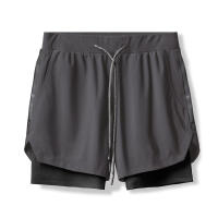 Pantalones Cortos Deportivos Ligeros y Secado Rápido Doble Capa para Entrenamiento en Gimnasio y Correr Ropa de Verano para Hombres - details 20