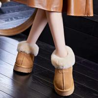 Botas de tobillo de lana auténtica para mujer, botines de piel auténtica con forro inferior grueso para nieve, informales, a la moda, novedad de invierno - details 7