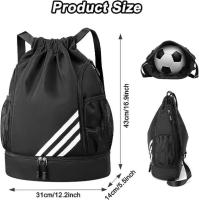 Hombres y mujeres bolsillos laterales dobles mochila deportiva con cordón bolsa de cordón, la escuela, la aptitud, bolsa de cordón, de gran capacidad, ligera, versátil, húmeda y seca, bolsas de baloncesto de fútbol, ​​mochilas de senderismo - details 0