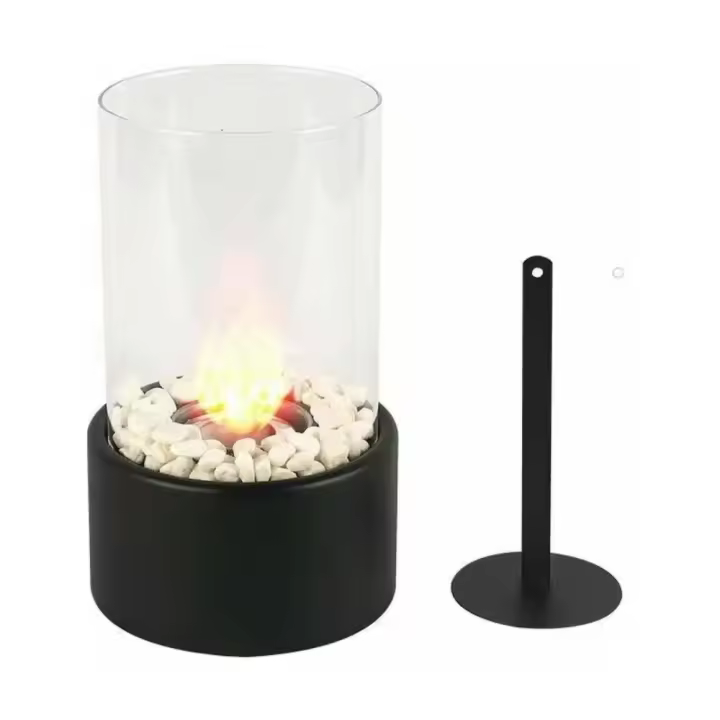 Chimenea de etanol de mesa, ideal para el hogar y el bar de vinos, gran regalo para bodas y fiestas 16,5 x 16,5 x 27,5 cm, Negro - 1