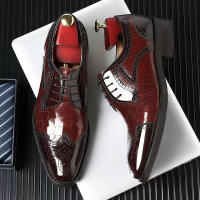 Brock en relieve oxfords zapatos de cuero para hombre - details 18