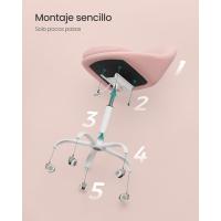 Silla de Oficina en Casa, Silla Giratoria de Algodón y Lino, Silla de Escritorio, Acolchada con Espuma, Altura Ajustable, para Estudio, Dormitorio, Azul Pálido OBG020Q01 - details 14