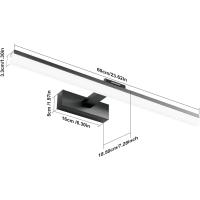 Lámpara LED de 32W Lámpara de espejo Aplique Blanco Frio 6000K Luz natural para Espejo Muebles de Maquillaje Aparato Montado en la Pared, Negro, 120CM - details 37
