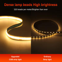 Tira de luces LED COB, atenuador táctil, cinta de diodo Flexible, 5V, USB, iluminación interior lineal, lámpara para habitación, bricolaje, TV, espejo, retroiluminación, decoración de pared - details 7