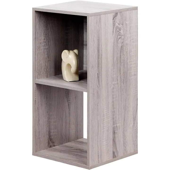 Estantería de Madera de 2 Niveles Estantería Escalonada de 3 Compartimentos - 1