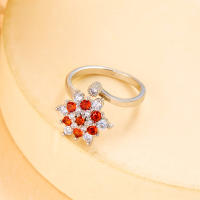 Anillo giratorio de flor de molino de viento con copos de nieve de circonio de cristal a la moda para mujeres y niñas, joyería para fiesta, regalo antiestrés - details 23