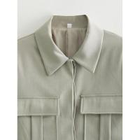BUNO-traje informal para mujer, Chaqueta corta con bolsillos y cuello vuelto, pantalones elegantes de pierna ancha, moda urbana, primavera y verano, 2025 - details 4