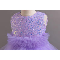 Vestido de noche para niños con flores, pasarela, princesa, niña, tul hinchado, presentadora, actuación de Piano - details 12