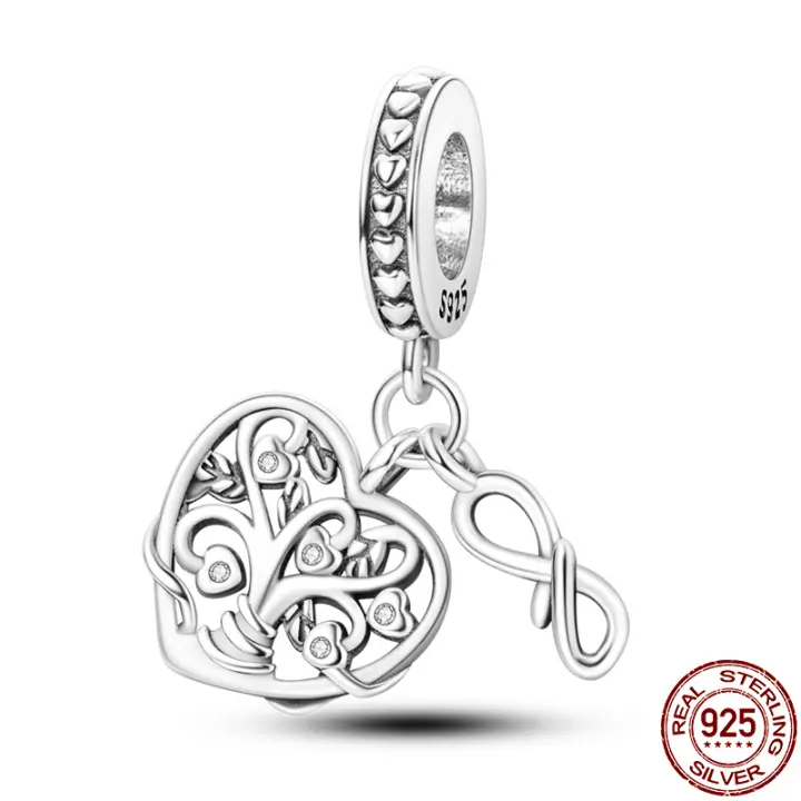 Sier Charm Pad S Butterfly R Heart, pulsera original de 3MM y exquisita joyería de cumpleaños para mujer, hecha de metal - 1
