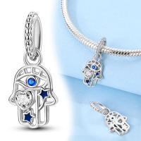 Cuentas de circón con forma de corazón y palma con incrustaciones de plata, adecuadas para la fabricación de joyas - details 2