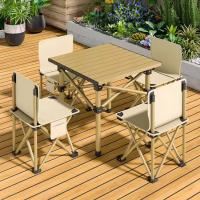 Mesa plegable de exterior con bolsillo de malla, mesa metálica portátil para viajar, adecuada para camping, pesca, etc. - details 3