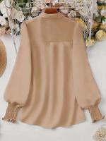 Blusa informal de talla grande para mujer, blusa de manga abombada de Color sólido, adecuada para oficina y exteriores, con un solo pecho, novedad de primavera y verano 2025 - details 42