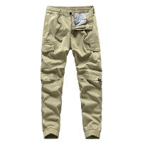 Pantalones Cargo para Hombres CHAIFENKO Color Sólido, Ajuste Suelto, Múltiples Bolsillos, Forza Elástica con Cordón - details 1