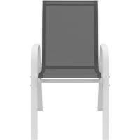Juego de 4 sillas de jardín LYMA de metal y textileno apilables blanco y gris - details 3