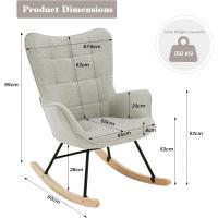 Mecedora Comoda para Adulto Mecedora Relajante de Metal Gris para Dormitorio y Salón 69x90x95 cm - details 2