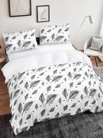 Juego de Cubierta de Edredón de Lujo en Tamaño King Queen Full Twin Ligero Negro y Blanco Estilo Bohemio para Niñas y Niños - details 18
