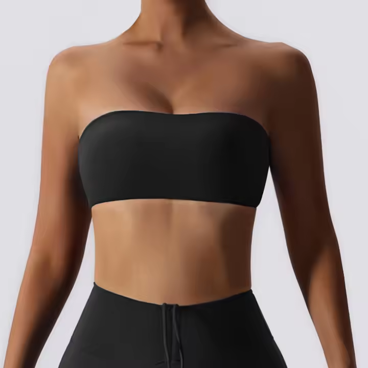 Sujetador deportivo sin tirantes para mujer, Top de gimnasio, ropa de Yoga de secado rápido, Top de tubo para Fitness, ropa interior envolvente para el pecho, sujetador de entrenamiento para mujer - 1