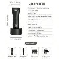 Kit de cortapelos profesional inalámbrico para hombres, afeitadora de barba y recortadora de nariz, pantalla LCD, aseo corporal impermeable - details 1