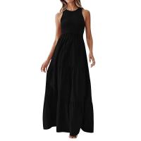 Vestido Bohemio De Playa Largo Para Mujer Elegante Sin Mangas Color Sólido Vintage Vestido De Fiesta Maxi Con Swing Grande Silueta A-Line Para Verano - details 2