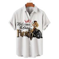 Camisas para hombres 3d Vintage moda Vio Rocker impreso Rockabilly camisa hawaiana Tops de manga corta ropa de calle al aire libre - details 6