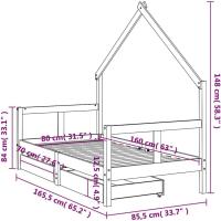 Estructura de Cama Infantil con cajones Madera de Pino 80x160cm - details 2