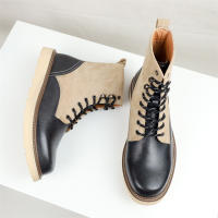 Botas de plataforma versátiles de moda retro americana de cuero botas de herramientas - details 2