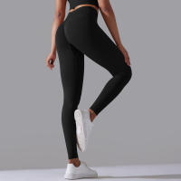 Hamidou-pantalones de Yoga sin costuras para mujer, ropa deportiva de Fitness, Leggings de cintura alta, pantalones de ejercicio para correr, 11 colores - details 13