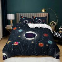 Juego de Ropa de Cama Espacial para Niños con Cubierta de Edredón de Estrellas de Universo Azul Tamaño Completo/Queen/King para Niños Niñas Adolescentes - details 10