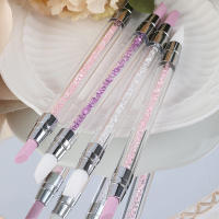Pluma de Arte de Uñas de Acrílico de Doble Punta Herramienta de Manicura de Salón en Casa con Rhinestone de Silicona - details 6
