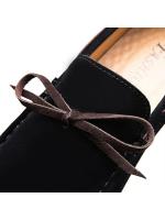 Los hombres mocasines zapatos de cuero vegano zapatos de la cubierta detalles de costura gamuza Vamp suela de goma Flexible tacón plano cómodo baile Slip-on - details 5