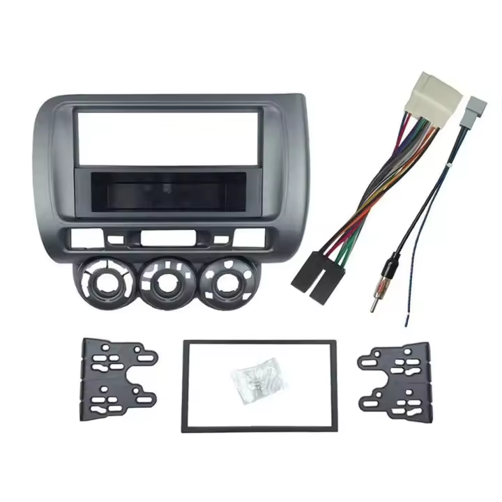 Fascia de Radio de coche para Honda Fit Jazz City LHD One Din Dvd estéreo Cd Panel de montaje Kit de instalación embellecedor marco bisel - 1