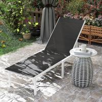 Reclinable Exterior con Ruedas Respaldo Ajustable en 5 Niveles y Estructura de Acero Carga 120 kg para Patio Terraza Balcón 166x60x84 cm Gris - details 8