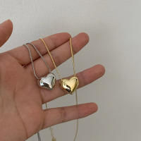 Colgante de Corazón de Metal Cadena de Hueso de Serpiente Collar de Clavícula Joyería de Fiesta - details 6