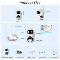 Cámara Wifi PTZ de 8MP, pantalla Dual, visión nocturna, cámara de vigilancia CCTV para exteriores, detección humana, aplicación iCSee, protección IP de seguridad - details 1
