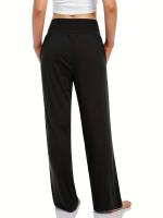 Pantalones de pierna ancha para mujer con cintura elástica, cómodos pantalones de primavera y otoño - details 1