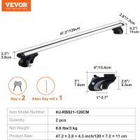Barras Transversales de Aluminio Universal 120 × 7,2 × 11 cm Carga de 90 kg - details 5
