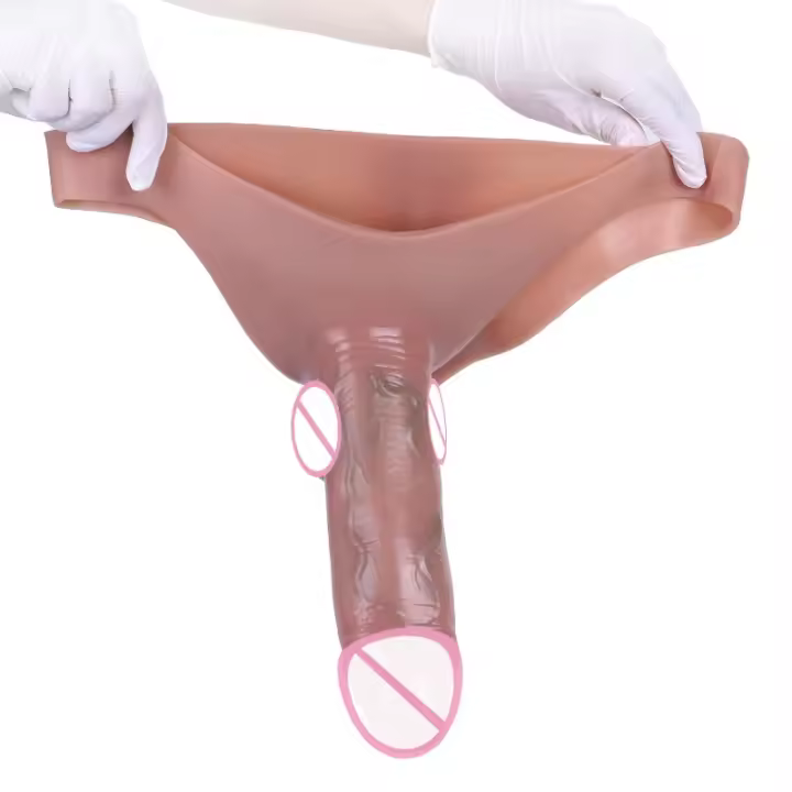 Equipo para hombres, cubierta de pene agrandada y audaz, con pantalones de pene simulados huecos, productos sexuales para adultos - 1