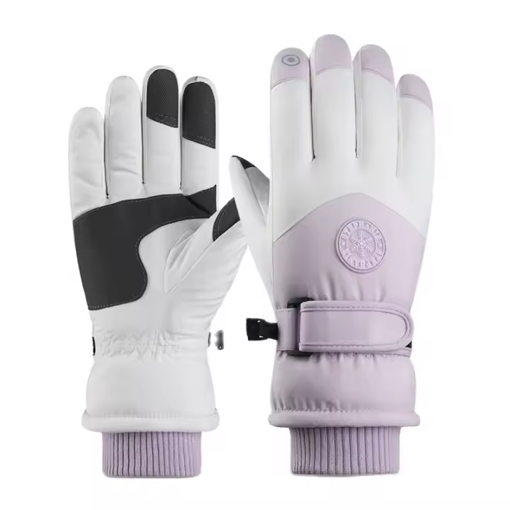 Guantes cálidos de invierno para ciclismo, manoplas de dedo completo para pantalla táctil, resistentes al agua, para exteriores, esquí, motocicleta - 1