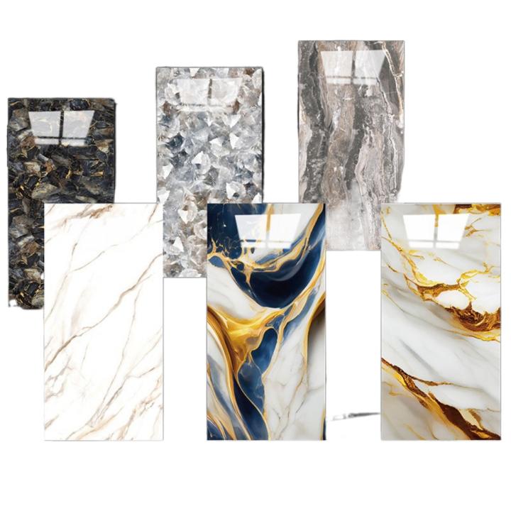 Nuevo Pegatinas de pared autoadhesivas de 30x60cm, azulejos de mármol impermeables, pegatina de azulejo de piso de PVC, decoración de cocina