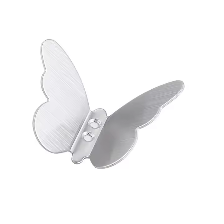 Colgador de pared de acero inoxidable con forma de mariposa, perchas de toallas resistentes tridimensionales, resistente al agua, dorado/plateado/negro - 1