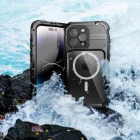 Funda De Silicona A Prueba de Agua IP68 Grado Militar Para iPhone 15 14 Pro Max Plus Deportes Acuario Submarino Escalada Material Aluminio IAOOPOO - details 7
