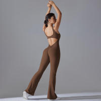 2025 Nueva Belleza ck Ropa de Entrenamiento Deportivo de Elevación de Melacotton de Una Pieza Pantalones Acampanados Yoga - details 5