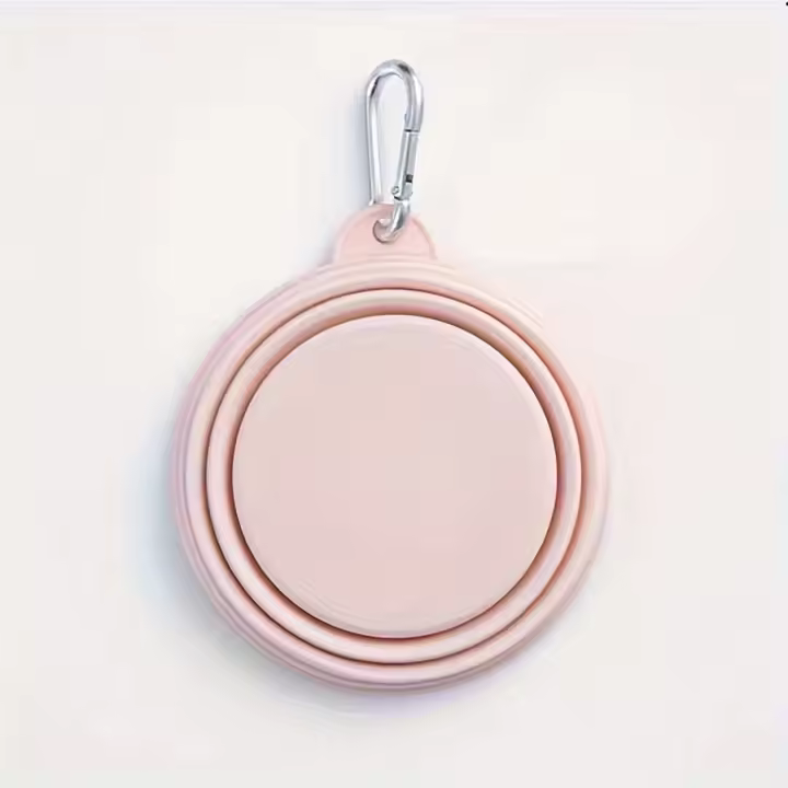 Cuenco Plegable Portátil para Mascotas 350ml de Macarrón para Salidas Ideal para Gatos y Perros - 1