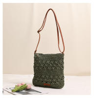 Bolso de paja cruzado de estilo fresco, bolso tejido vertical, bolso de playa de vacaciones, bolso de hombro versátil para mujeres - details 5