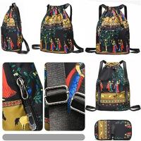 Mochila de tela Oxford con cordón, bolso de mensajero ligero exótico, bolso de hombro plegable de gran capacidad, Outddor - details 5