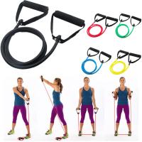 Bandas de resistencia de 5 niveles para Yoga, cuerda de tracción elástica para ejercicio físico, banda de tubo para entrenamientos en casa, D1z5 - details 5