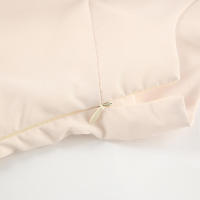 Conjunto de Top y pantalones cortos con cuello en V para mujer, traje de dos piezas para el lugar de trabajo, color caqui, para ir al trabajo - details 5